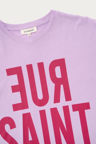 T-shirt lilas "Rue Saint Honor&eacute;" 
