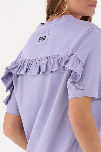 Lila T-shirt met ruffle