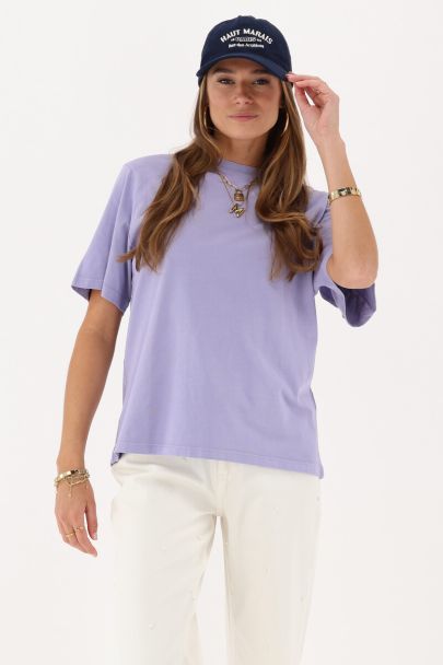 Lila T-shirt met ruffle