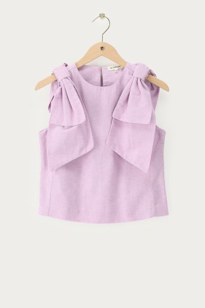 Fliederfarbenes Oberteil mit Schleifendetails
