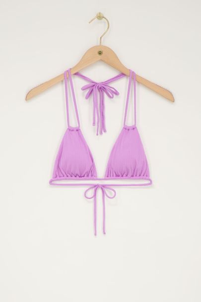 Haut de bikini triangle lilas à double bretelles