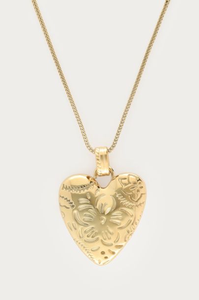 Sautoir c&oelig;ur grav&eacute;
