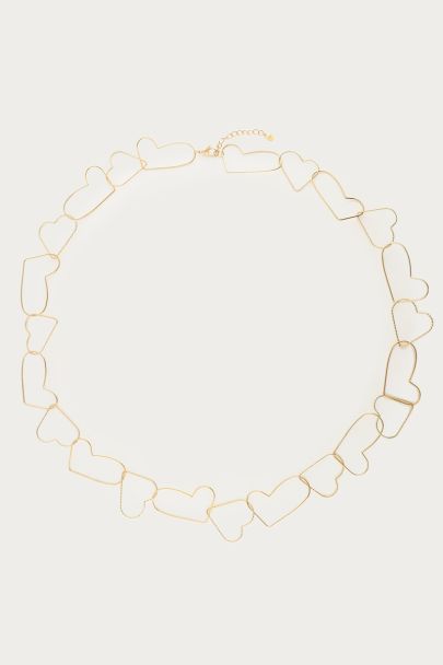 Long necklace with heart links