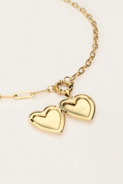 Collier à maillons Love avec médaillon en forme de cœur