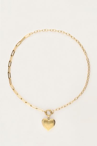 Collier à maillons Love avec médaillon en forme de cœur