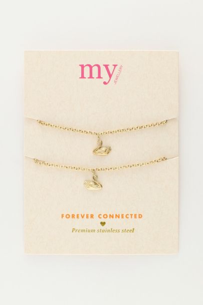 Ensemble de bracelets "Love" forever connected avec cygnes