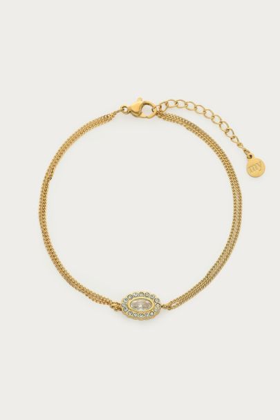 Magical bracelet double &agrave; strass ovale