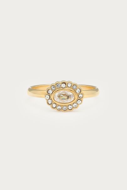 Magical ovalen ring met strass stenen