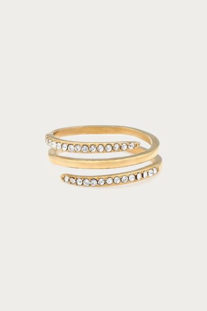 Magical Ring Spirale mit Strasssteinen