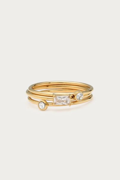 Magical dreifacher Ring mit Strasssteinen