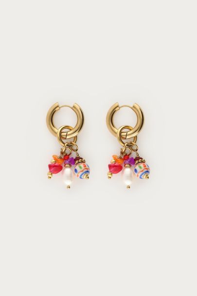 Mer earrings with multicoloured beads