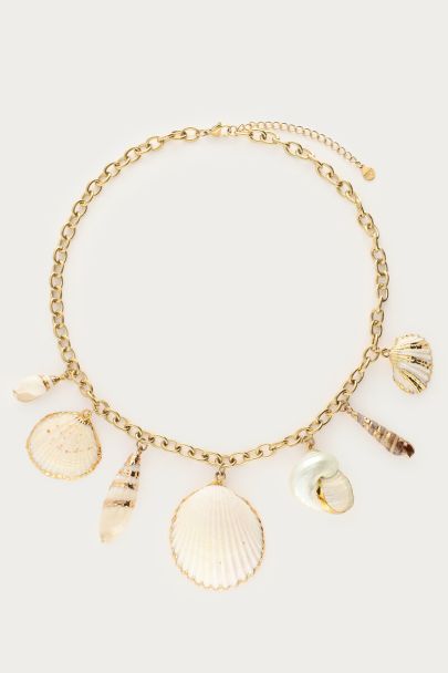 Collar de eslabones con conchas llamativas
