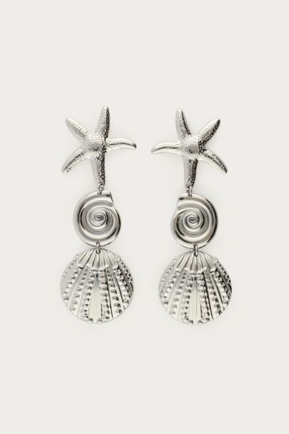 Boucles d'oreilles maxi Mer avec trois coquillages