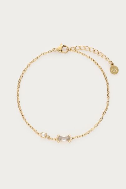 Midnight armband met strass en imitatieparel