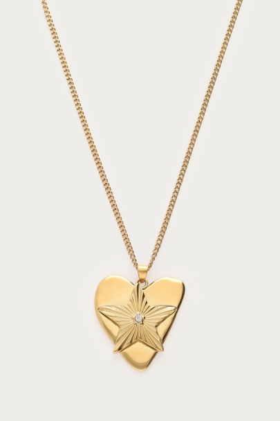 Midnight lange Statement Kette mit Herzen und Sternen