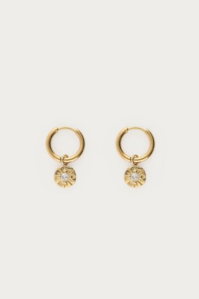 Boucles d’oreilles Midnight mini cercle avec strass