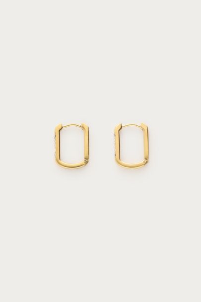 Midnight square hoop earrings mini