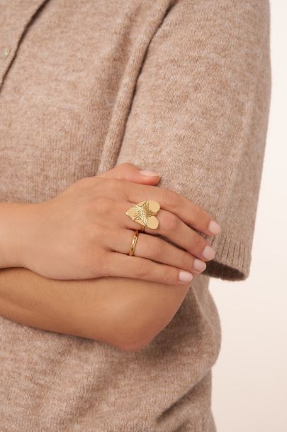 Bague Midnight maxi avec cœur étoilé 