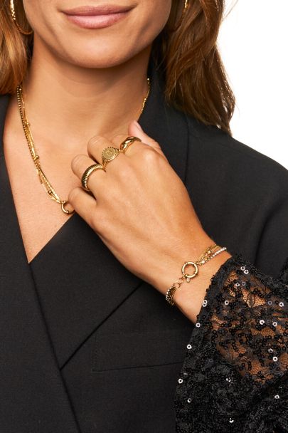 Bracelet triple Midnight avec strass