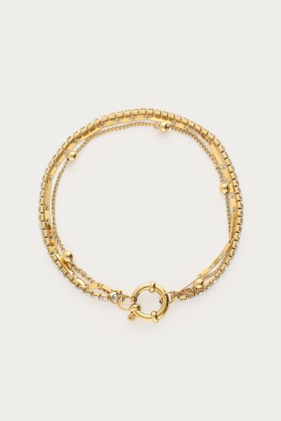 Bracelet triple Midnight avec strass