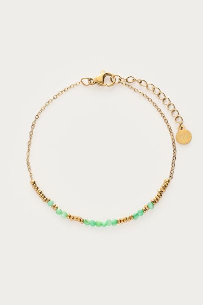 Minimalistische armband met groene kralen