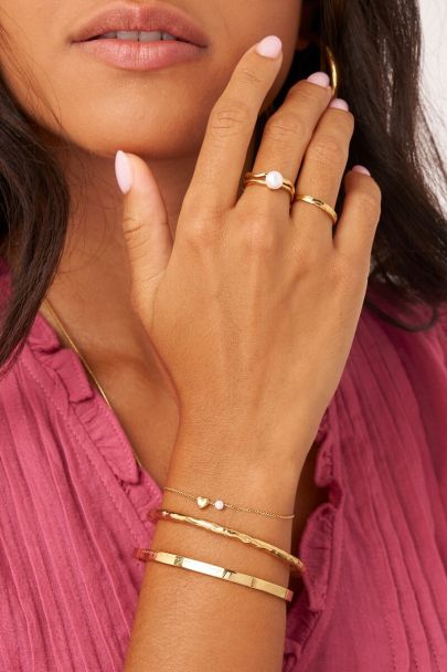 Bracelet minimaliste c&oelig;ur et perle fantaisie