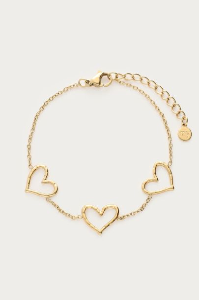 Minimalistische armband met open hartjes