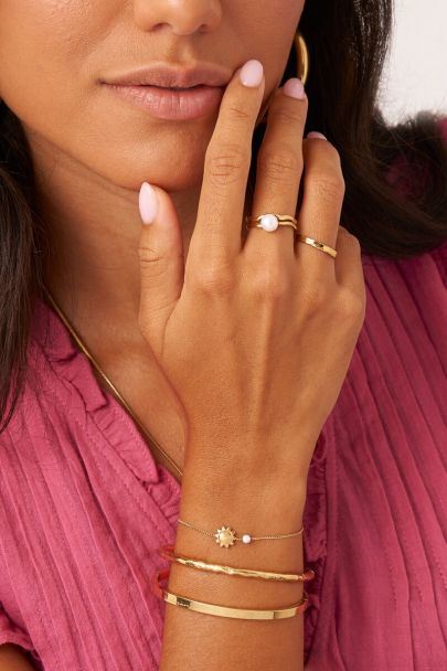 Bracelet minimaliste soleil et perle fantaisie