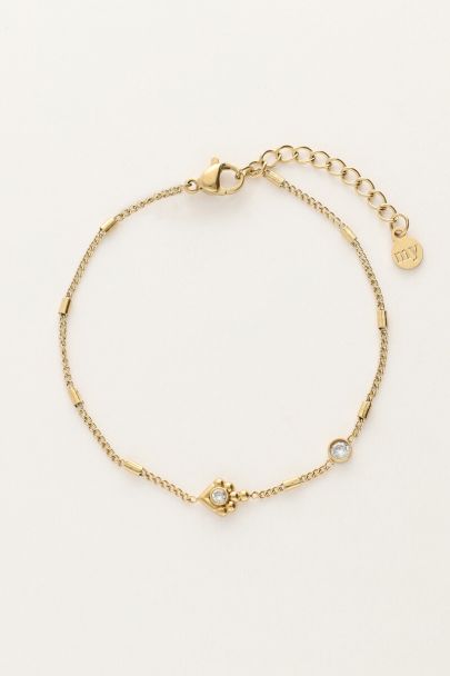 Minimalistische armband met tubes & strass