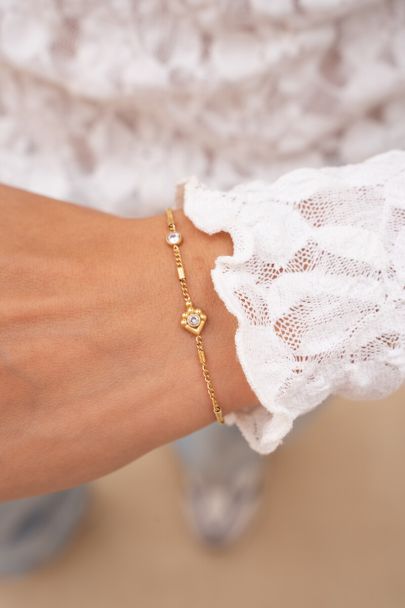 Minimalistische armband met tubes & strass