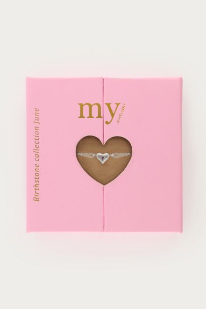 Minimalistische dubbele armband met geboortesteen