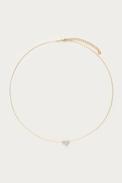 Minimalistische ketting met natuurlijk parel hartje