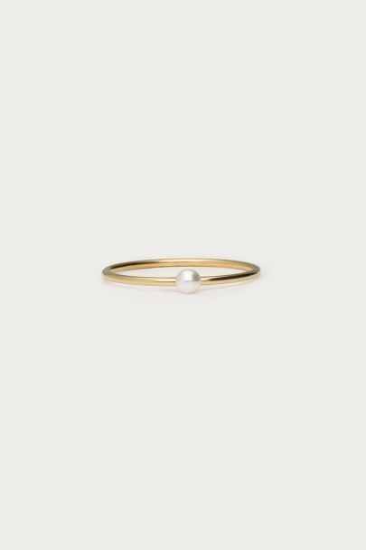 Bague minimaliste avec perles fantaisie 