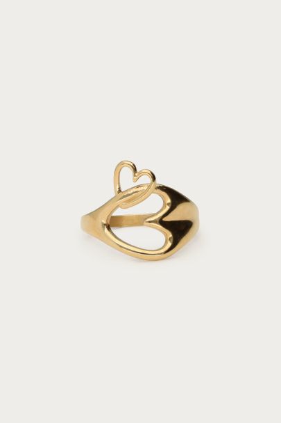Minimalistische ring met open hart