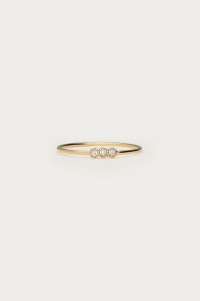Minimalist ring with three rhinestones