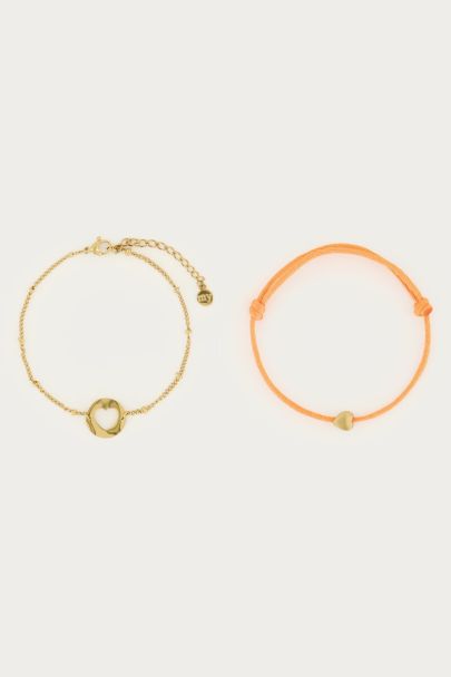 Orange mother & mini bracelet
