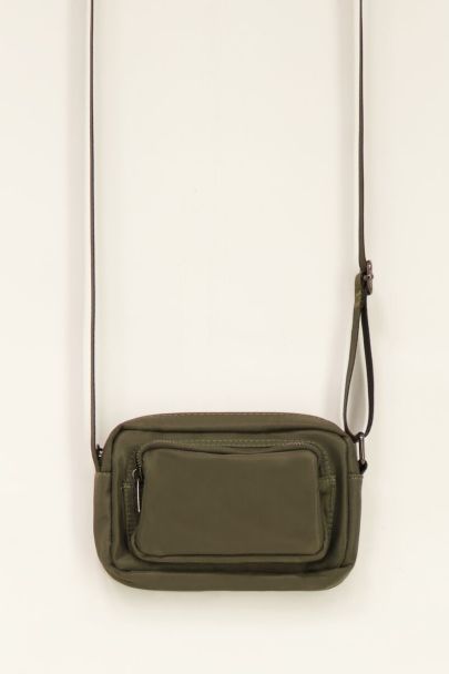 Groene crossbody tas met voorvak