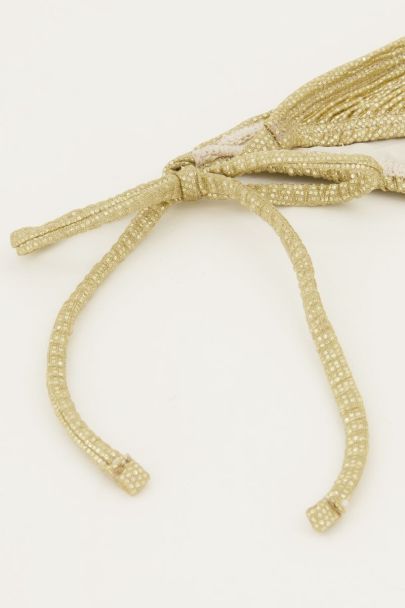 Goudkleurig bikini broekje met strikbandjes