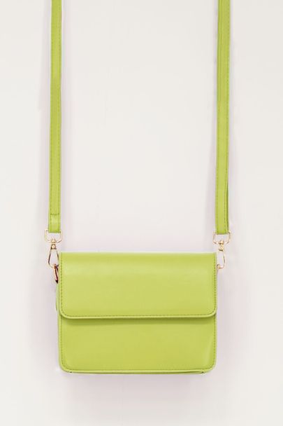 Groene leather look crossbody tas
