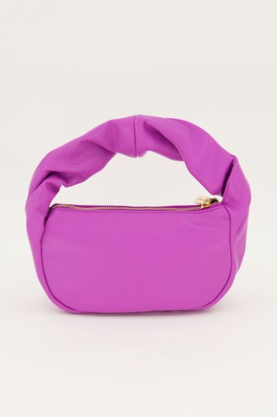 Purple leather-look hand bag