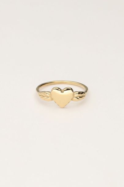 Vintage ring met hartje minimalistisch