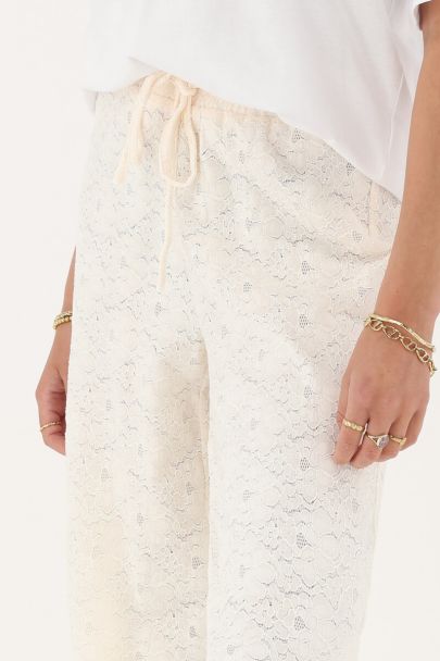Cream lace trousers