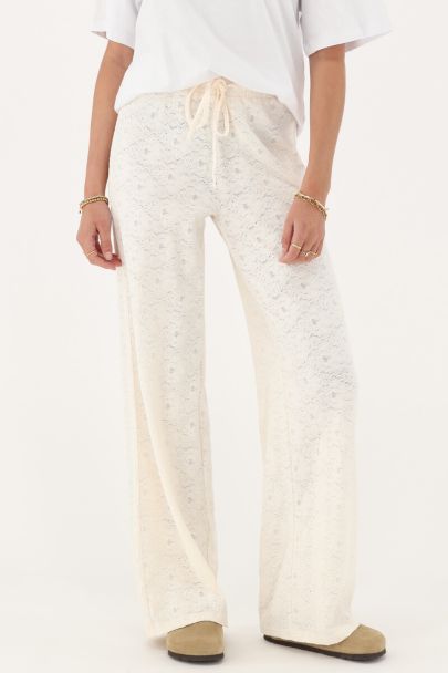 Cream lace trousers