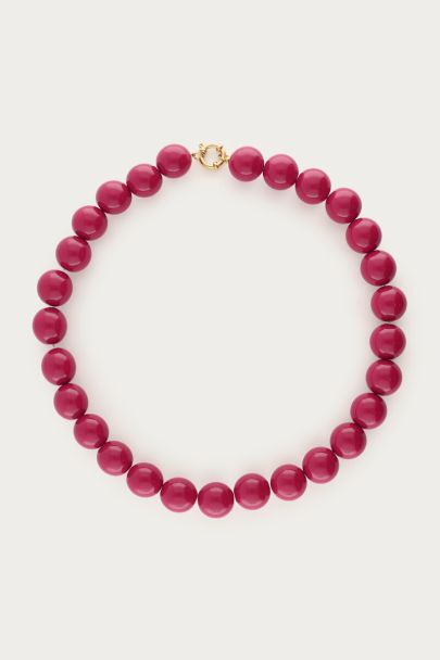 Statement ketting met fuchsia kralen
