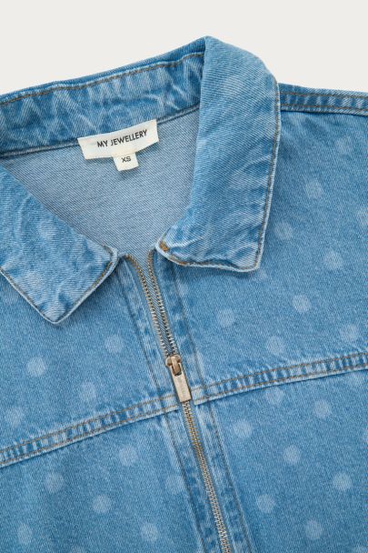Veste à pois bleue