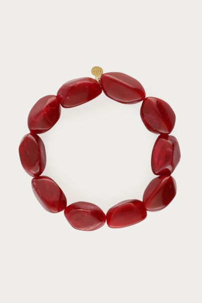 Burgundy armband met ovalen kralen