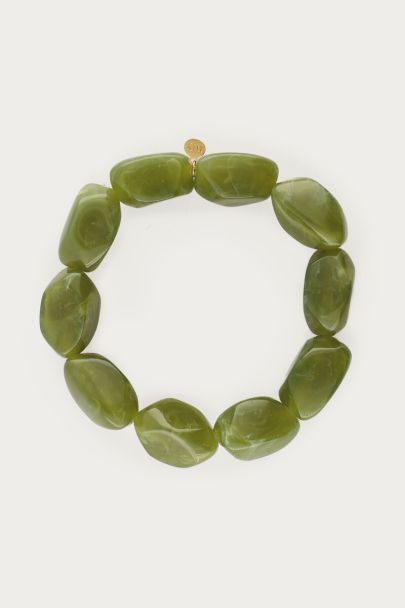 Groene armband met ovalen kralen