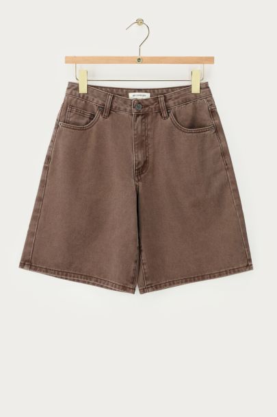 Brown denim jorts