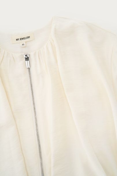 White top in balloon look with zip