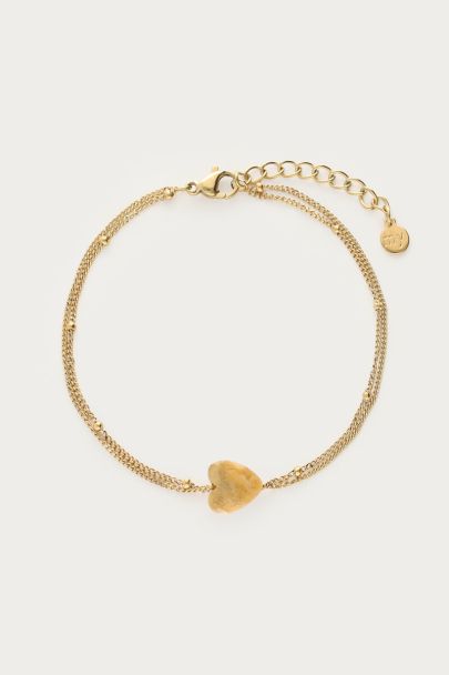 Armband met hartjes agaat steen